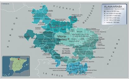 Carte communes province Alava plastifiée