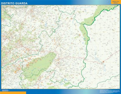 Carte district Guarda plastifiée