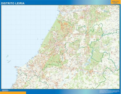 Carte district Leiria plastifiée