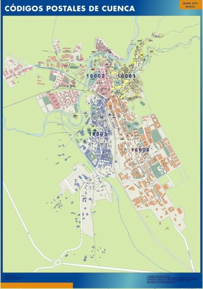 Carte plastifiée Cuenca codes postaux