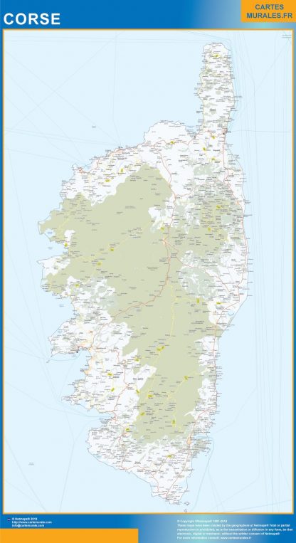 Carte plastifiée Région Corse