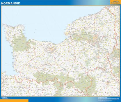 Carte plastifiée Région Normandie