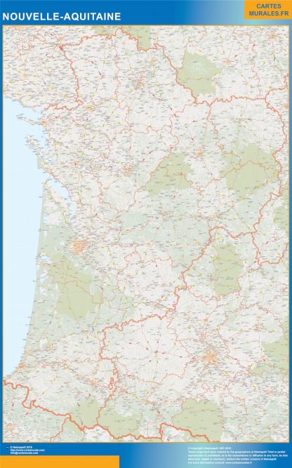 Carte plastifiée Région Nouvelle Aquitaine