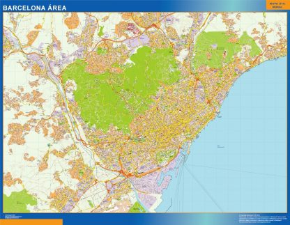 Carte routière Barcelona région plastifiée