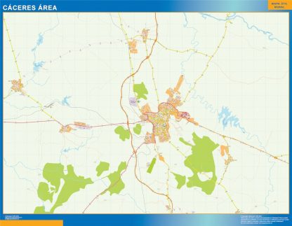 Carte routière Caceres région plastifiée