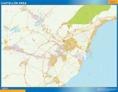 Carte routière Castellon région plastifiée