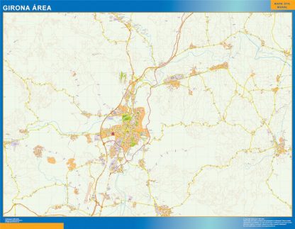 Carte routière Girona région plastifiée