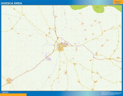 Carte routière Huesca région plastifiée