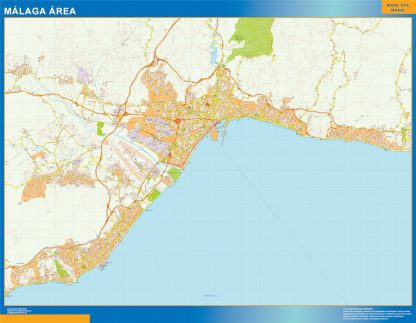 Carte routière Malaga région plastifiée