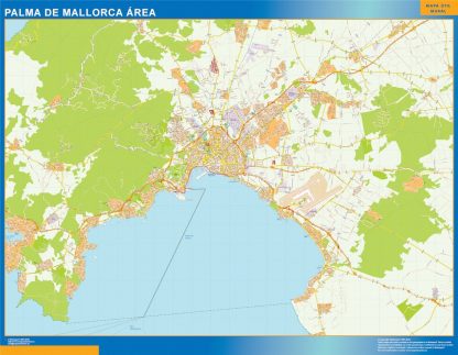 Carte routière Palma Mallorca région plastifiée