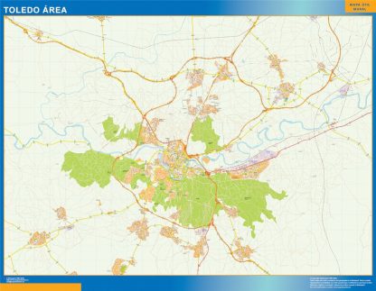 Carte routière Toledo région plastifiée