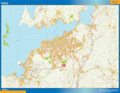 Carte routière Vigo région plastifiée