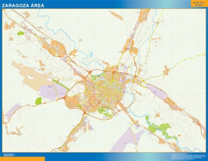 Carte routière Zaragoza région plastifiée