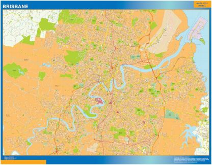 Mapa Brisbane plastifiée Australie