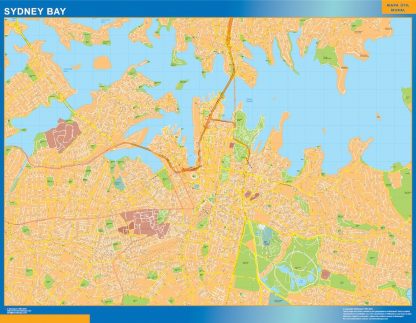 Mapa Sydney Bay plastifiée Australie