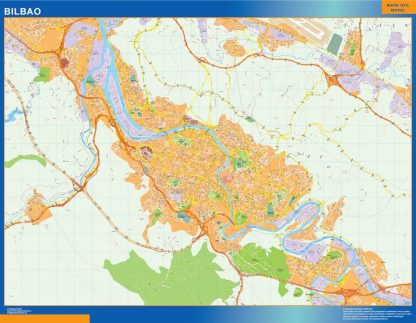 Plan des rues Bilbao plastifiée