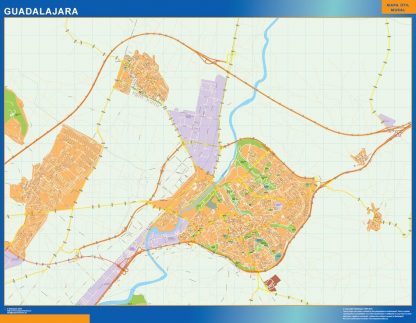 Plan des rues Guadalajara plastifiée