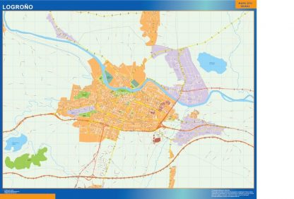 Plan des rues Logrono plastifiée