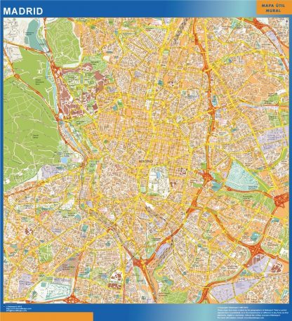 Plan des rues Madrid plastifiée