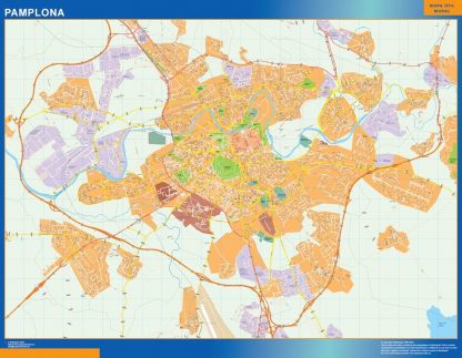 Plan des rues Pamplona plastifiée