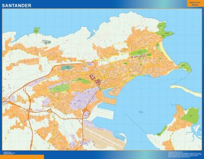 Plan des rues Santander plastifiée